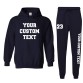 Unisex Personalised Tracksuit Hooded Sweatshirt & Jog Pants Set with Front Chest and Left & Right Leg Custom Text Printing
